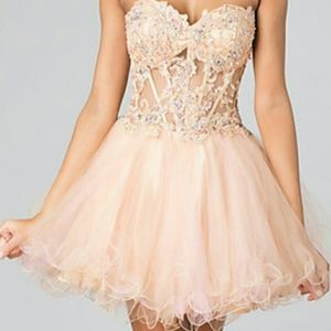 Short strapless prom dress